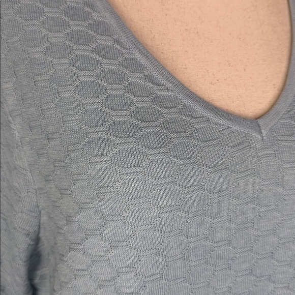 Ella Moss Light Blue V-Neck Textured Sweater Sz XXL - Picture 10 of 14